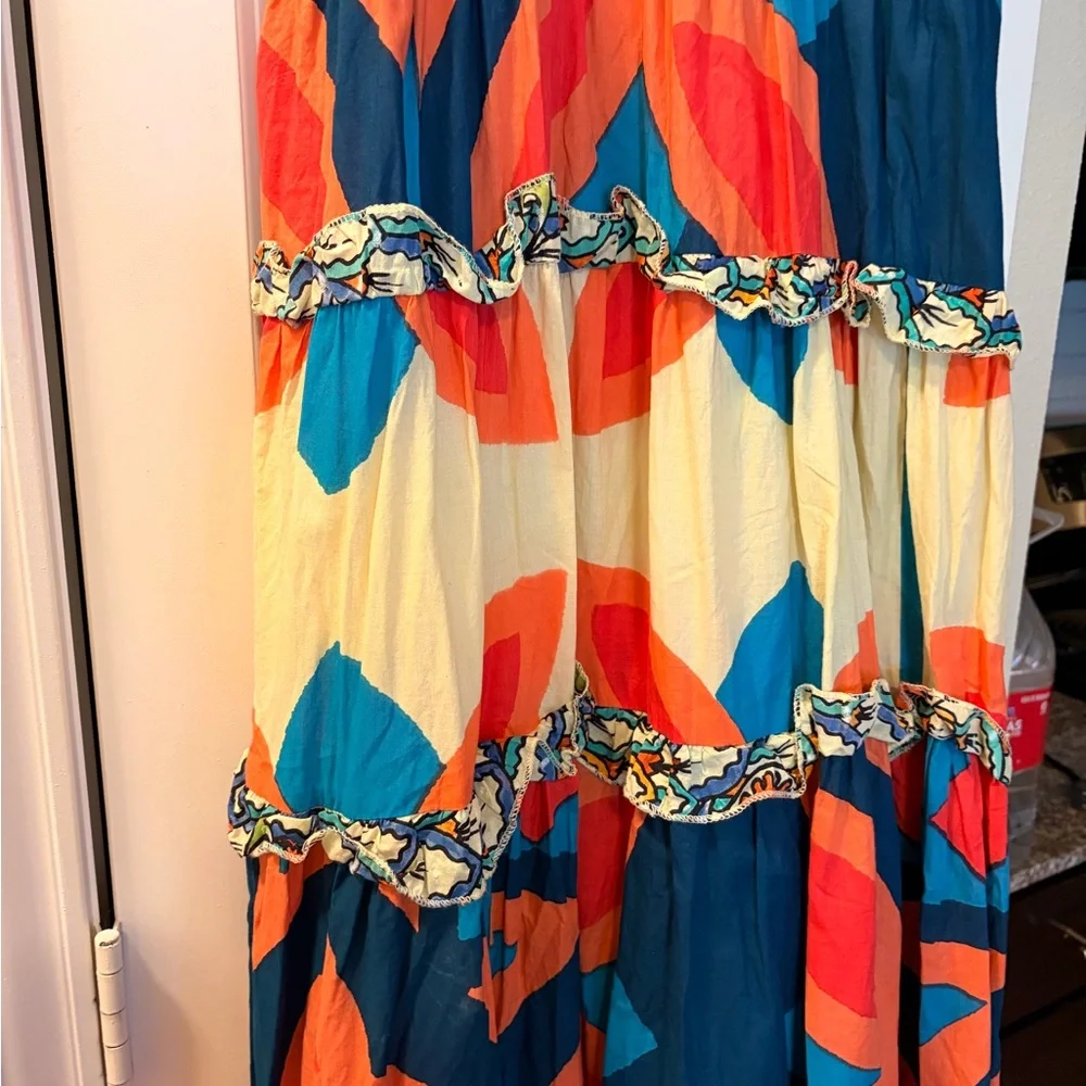 Moda Posa Colorful Cotton Maxi Dress with Tassel Details - Picture 5 of 6